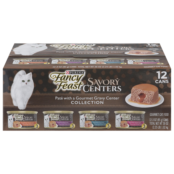 Fancy Feast Savory Centers Pate Collection Variety Wet Cat Food - 12 ct