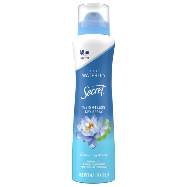 Secret Waterlily + Argan Oil Antiperspirant Deodorant Weightless Dry Spray