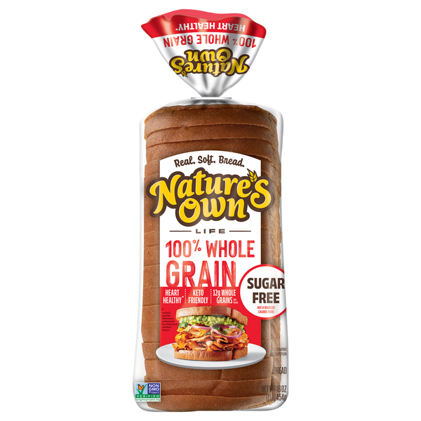 Nature's Own Life Sugar Free 50 Calories 100% Whole Grain Sliced Bread