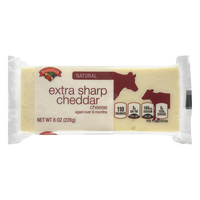 Hannaford Natural Aged Extra Sharp White Cheddar Cheese Block