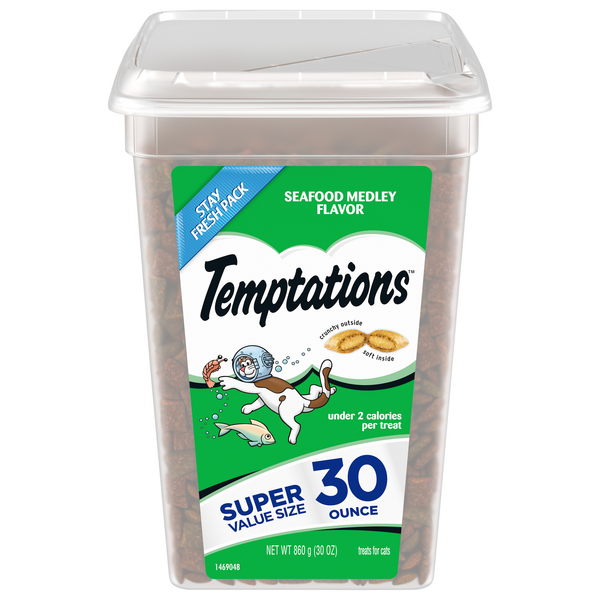 Save on Temptations Crunchy & Soft Cat Treats Seafood Medley Flavor