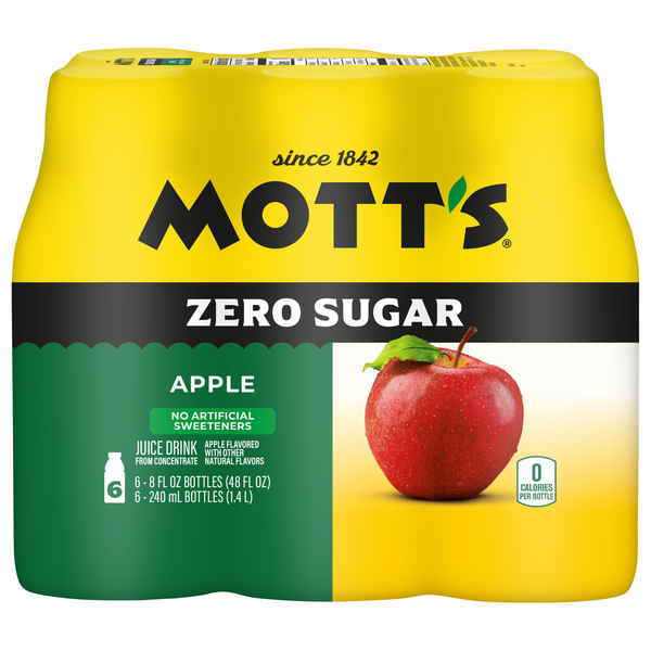 Mott's Zero Sugar Apple Juice Drink - 6 pk