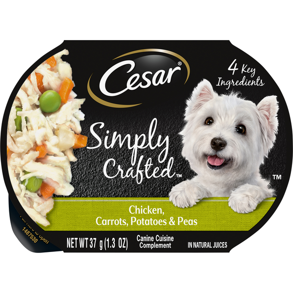 CESAR Simply Crafted Chicken Carrots Potatoes Adult Dog Food Complement