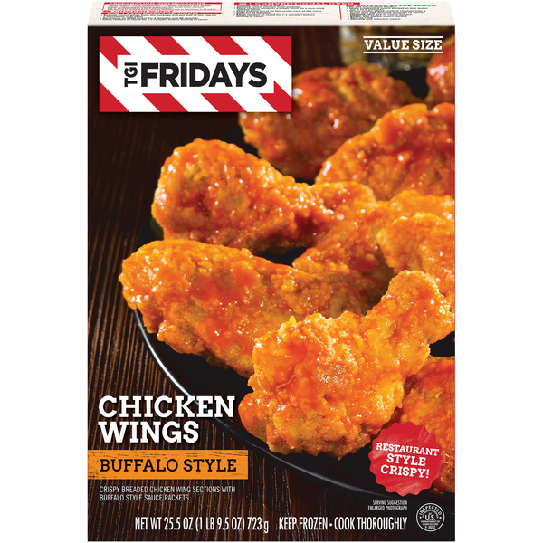 TGI Fridays Buffalo Style Bone-In Chicken Wings Value Size Frozen