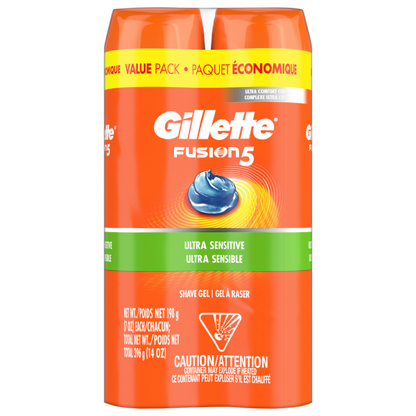 Save on Gillette Fusion Shaving Gel Ultra Sensitive 2 ct Order Online