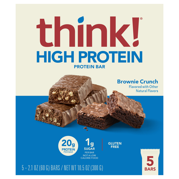 think! Gluten Free Brownie Crunch 20g High Protein Bars - 5 ct