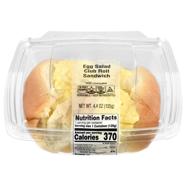 Stop & Shop Deli Egg Salad Club Roll Sandwich