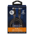Dyno Charge 4-in-1 Woven Charge & Sync Cable 6ft Gray