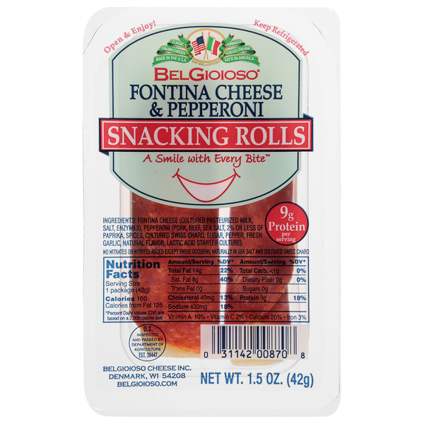 BelGioioso Fontina Cheese & Pepperoni Snacking Rolls - 2 ct