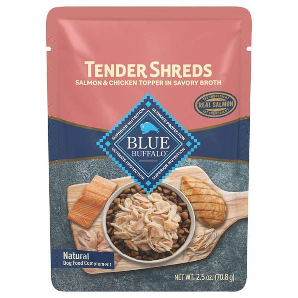 Blue Buffalo Tender Shreds Salmon & Chicken in Broth Dog Food Complement