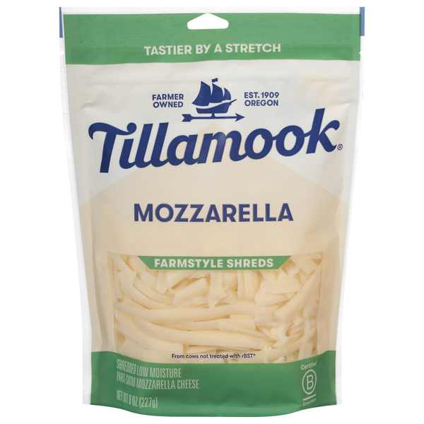 Tillamook Part-Skim Farmstyle Shredded Mozzarella Cheese