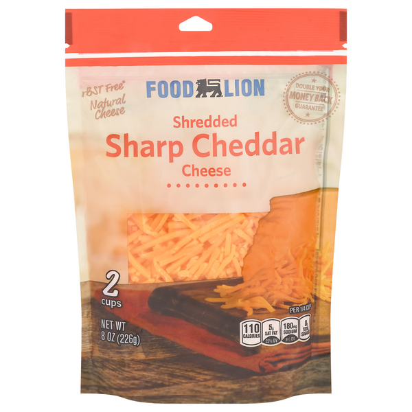 Save on Food Lion Cheddar Cheese Sharp Shredded Natural Order Online Delivery Food Lion
