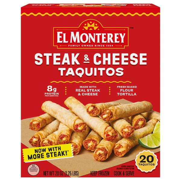 El Monterey Steak & Cheese Taquitos - 20 ct Frozen