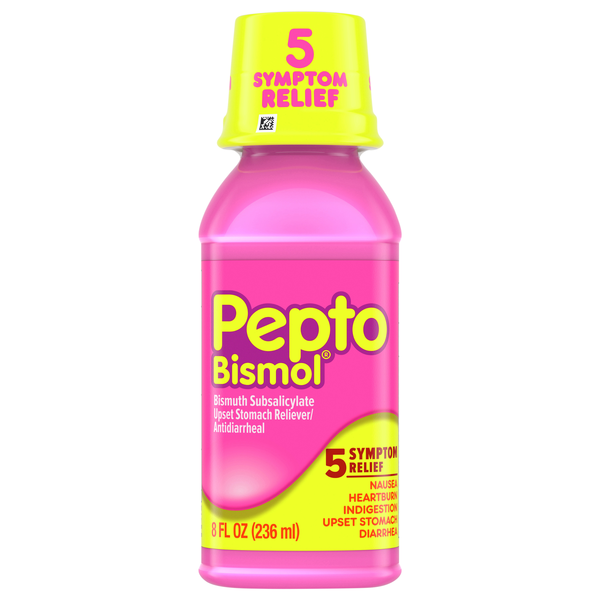 Pepto Bismol 5 Symptom Upset Stomach Reliever/Antidiarrheal Liquid