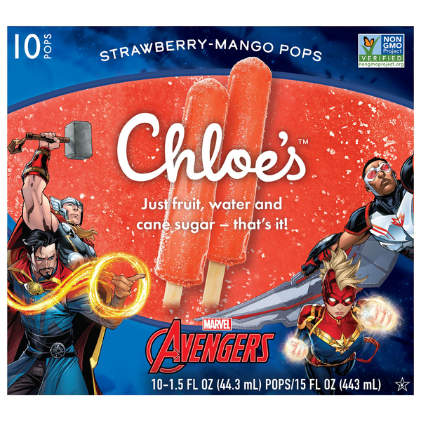 Save on Chloe's Marvel Avengers Ice Pops StrawberryMango 10 ct Order
