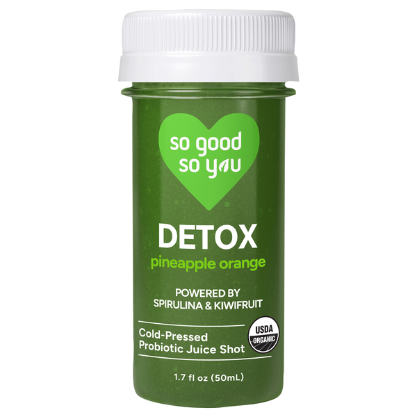 So Good So You Organic Detox Pineapple Orange Probiotic Juice Shot