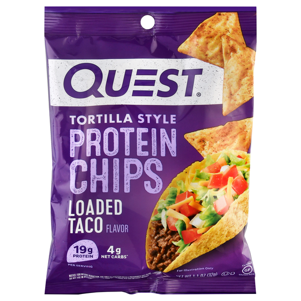 Quest Gluten Free Loaded Taco 19g Tortilla Style Protein Chips