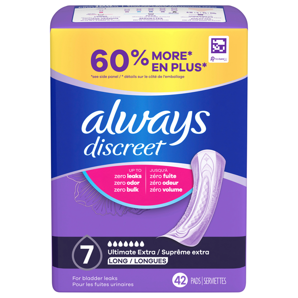 Always Discreet Bladder Leak Pads Long Size 7