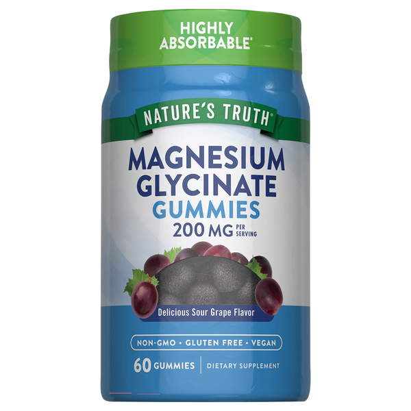 Nature's Truth Grape Flavor 200mg Magnesium Glycinate Gummies