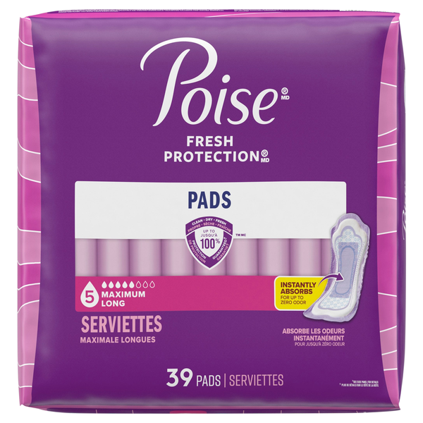 Poise Incontinence Pads Maximum Absorbency Long