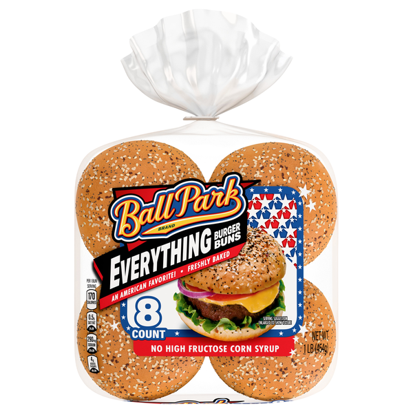 Ball Park Everything Hamburger Buns - 8 ct