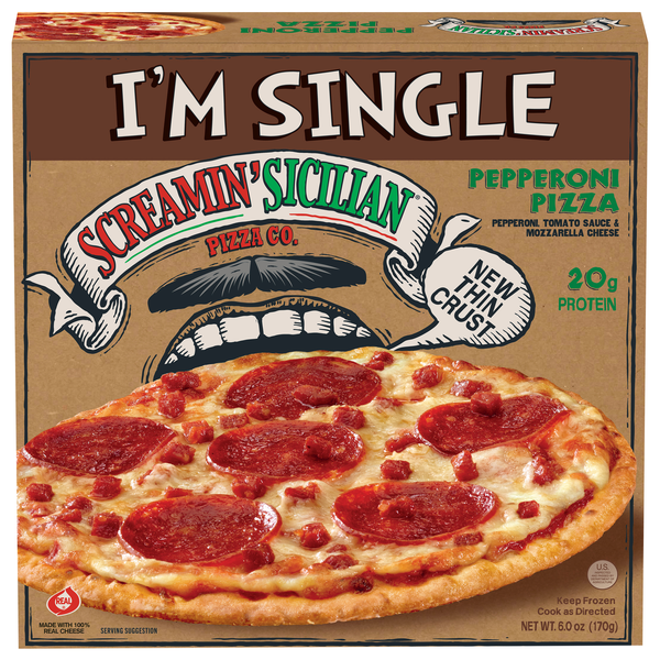 Screamin' Sicilian I'm Single Pepperoni Pizza Frozen