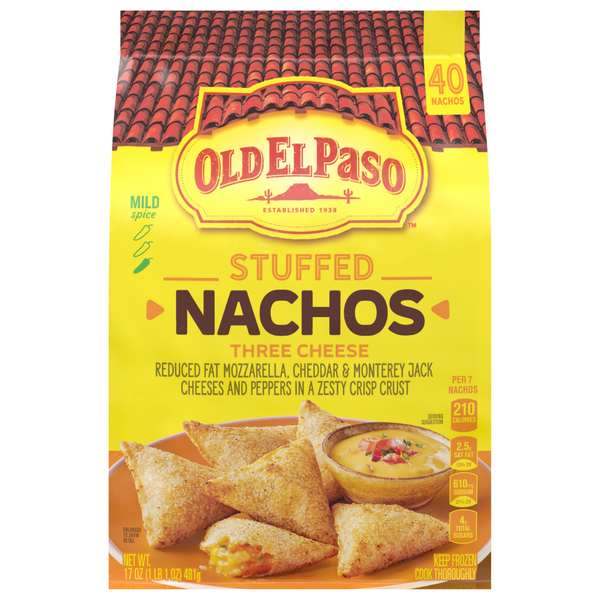 Old El Paso Three Cheese Stuffed Nachos - 40 ct Frozen