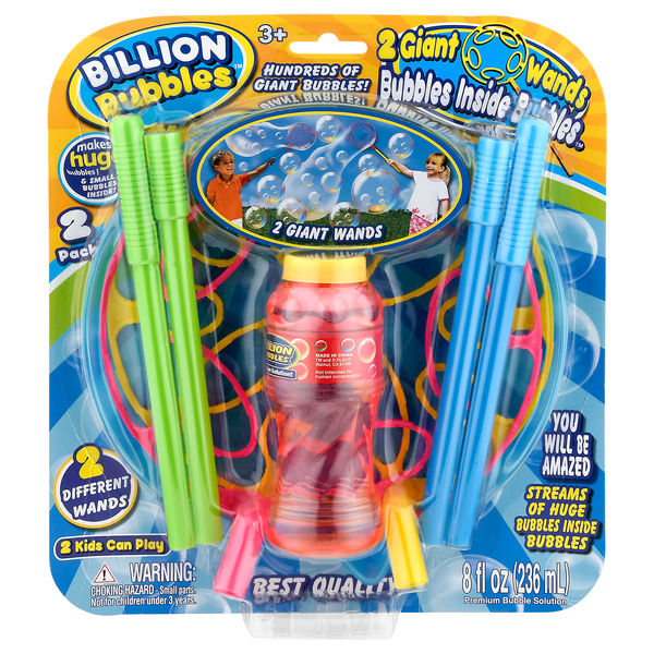 Billion Bubbles Bubble Solution & Wands - 2 ct Ages 3+