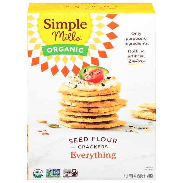 Save on Simple Mills Seed Flour Crackers Everything Organic Gluten Free