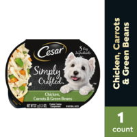 CESAR Simply Crafted Chicken Carrots Green Beans Adult Dog Food Complement