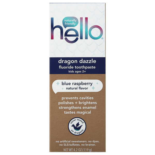 hello Kids Blue Raspberry Dragon Drizzle Fluoride Toothpaste