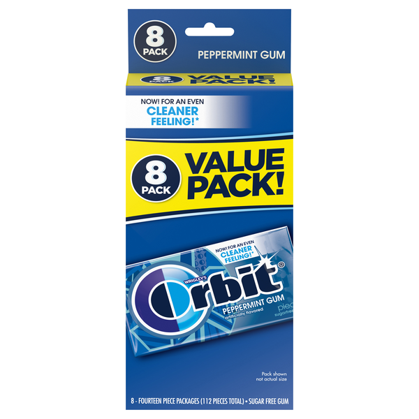 Orbit Sugar Free Gum Peppermint - 8 ct