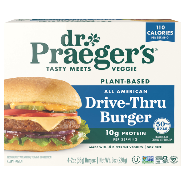 Dr. Praeger's Drive-Thru All American Burger - 4 ct Frozen