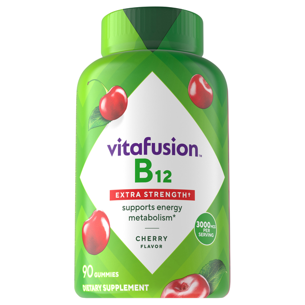 vitafusion Cherry Flavor Extra Strength B-12 3000 mcg Gummies