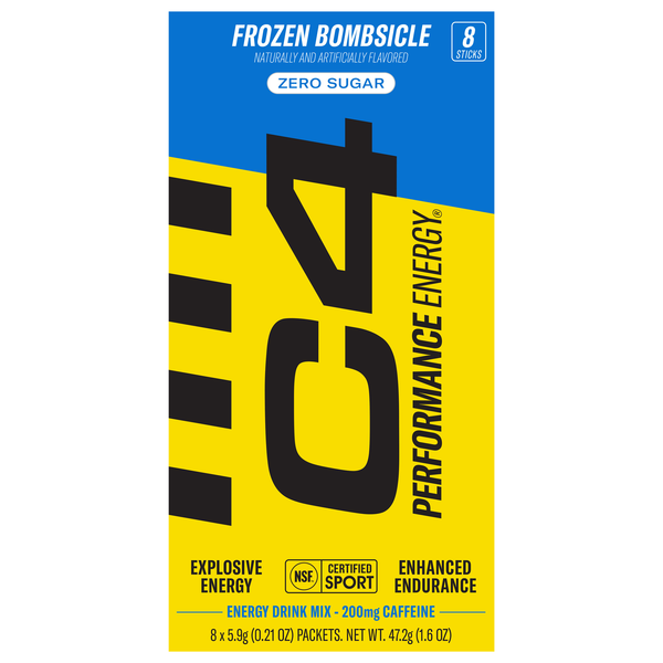 C4 Performance Energy Zero Sugar Frozen Bombsicle Energy Drink Mix - 8 ct