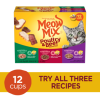 Meow Mix Poultry & Beef Favorites Variety Pack Adult Wet Cat Food - 12 ct