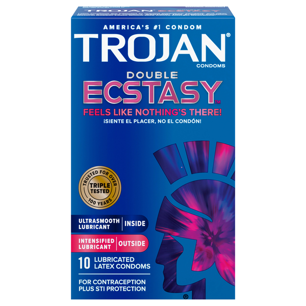Trojan Double Ecstasy Lubricated Latex Condoms
