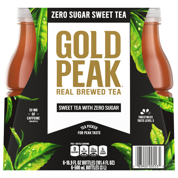 Gold Peak Brewed Zero Sugar Sweet Iced Tea - 6 pk