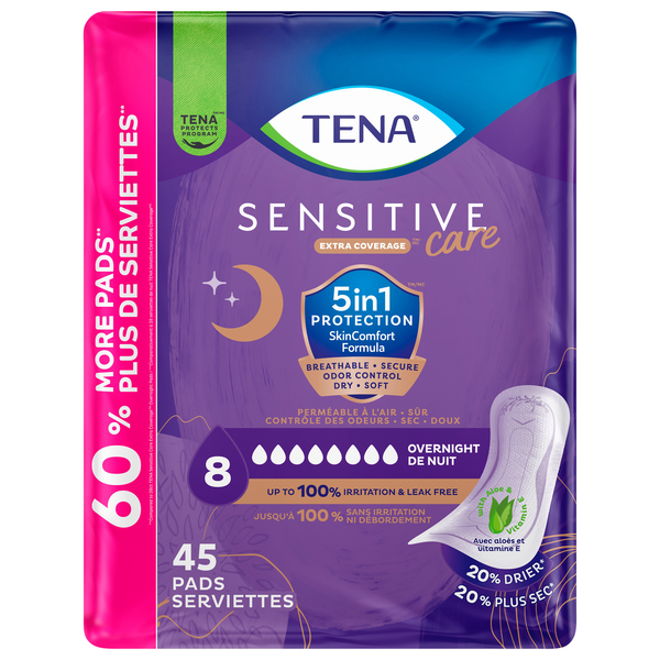 Tena Sensitive Care Overnight Incontinence Pads