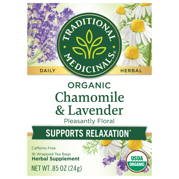 Traditional Medicinals Organic Chamomile & Lavender Herbal Tea Bags