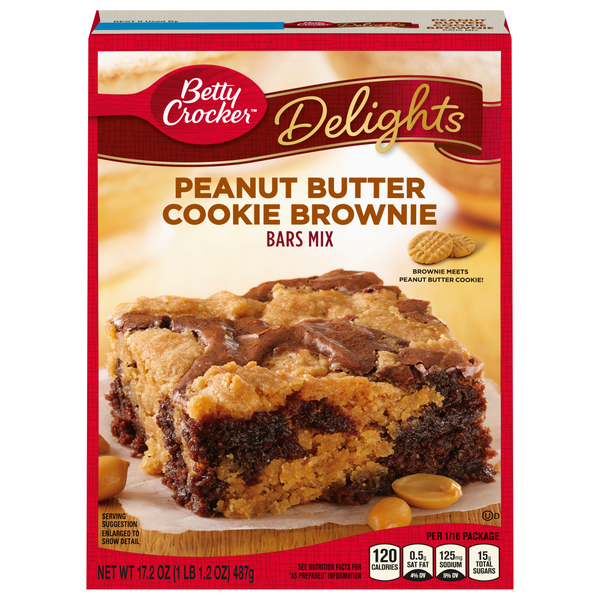 Save on Betty Crocker Delights Peanut Butter Cookie Brownie Bars Mix