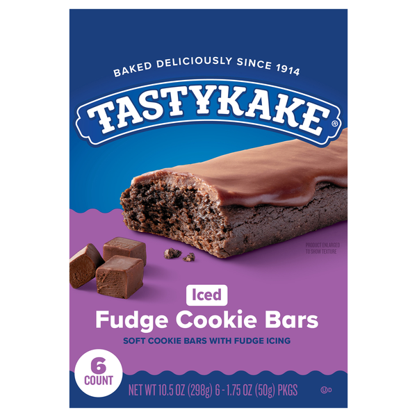 Tastykake Iced Fudge Soft Cookie Bars - 6 ct