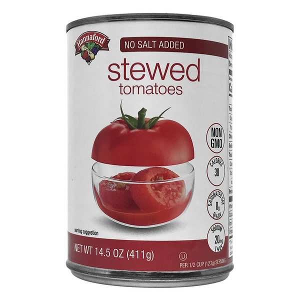 Hannaford No Salt Added Stewed Tomatoes