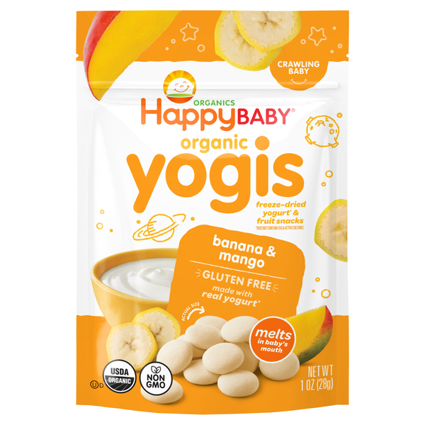 Happy Baby Organics Yogis Banana & Mango Yogurt & Fruit Snacks