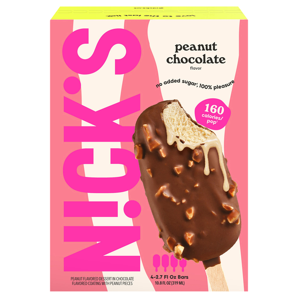 N!ck's No Added Sugar Peanut Chocolate Frozen Dessert Bars - 4 ct