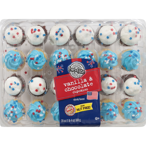two-bite Patriotic Vanilla & Chocolate Mini Cupcakes - 24 ct