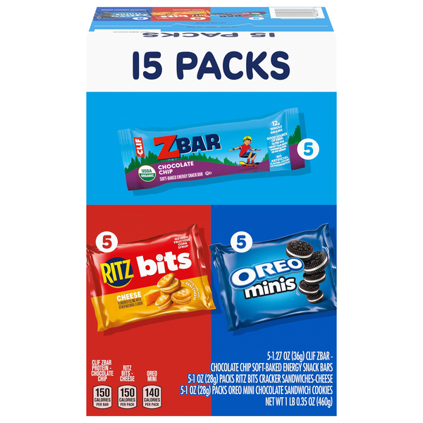 Nabisco Variety Pack (CLIF KID Zbar/Ritz Bits/OREO) - 15 ct