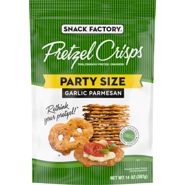 Snack Factory Garlic Parmesan Flavored Pretzel Crisps Party Size