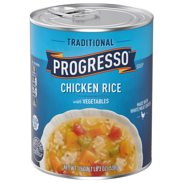 Progresso Traditional Gluten Free Chicken Rice Soup with Vegetables