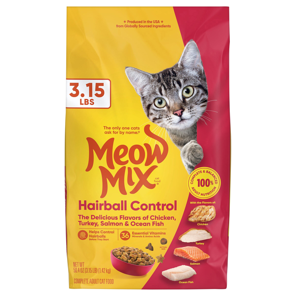 Meow Mix Hairball Control Chicken Turkey & Salmon Adult Dry Cat Food